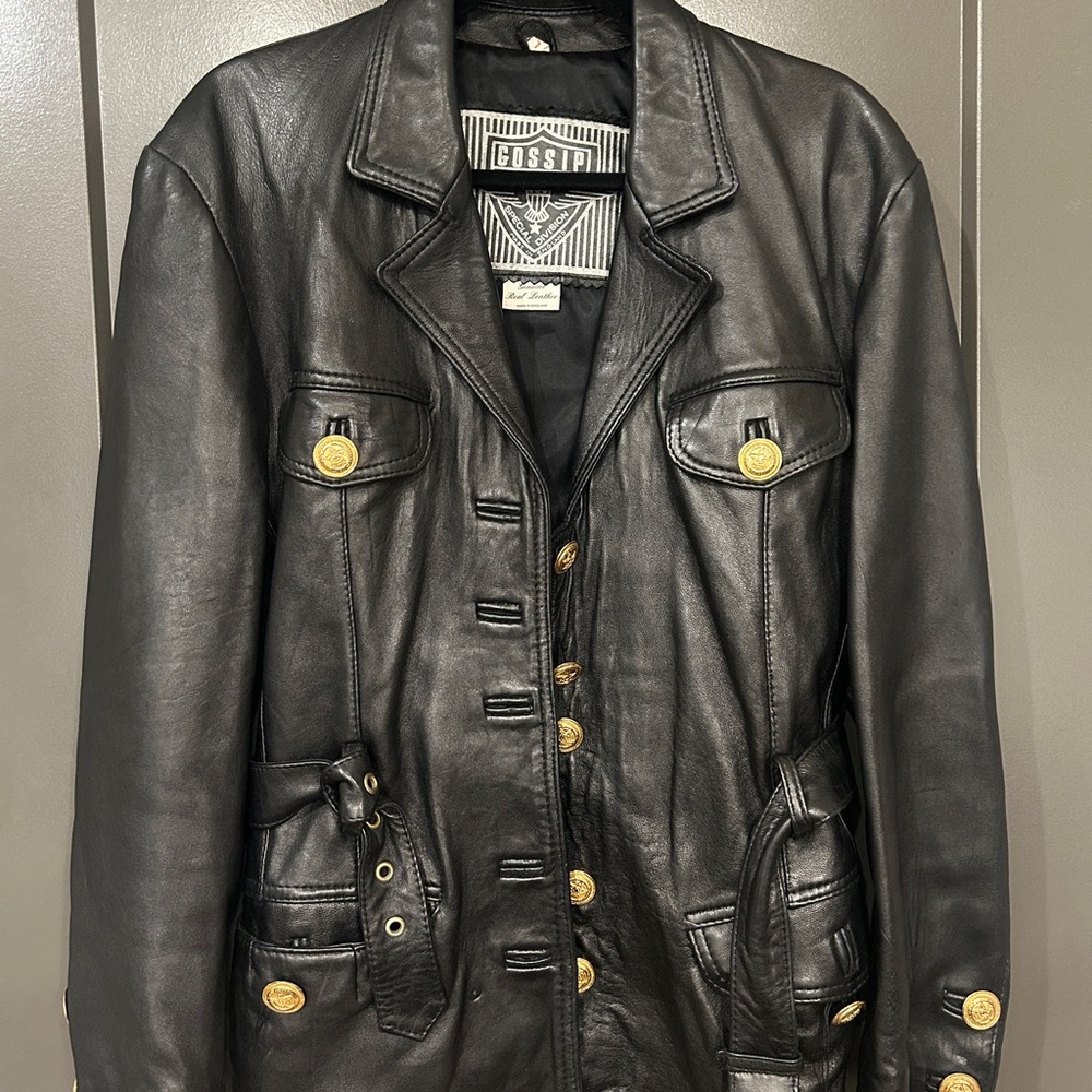 Real Leather Gossip Jacket - Made in England - Women's size L